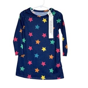 Old Navy Nightgown Rainbow Stars Blue Long Sleeve Flame Resistant Pajama Size 2T